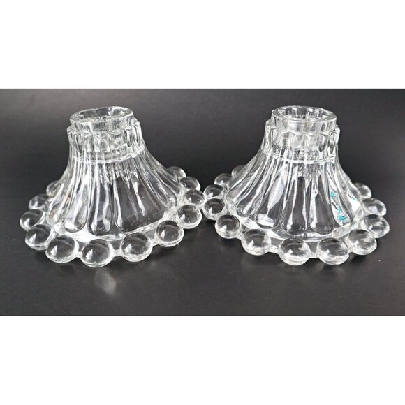 Vintage Pair of Boopie Candlestick Holders 1950's Berwick Anchor Hocking Candle - Picture 2 of 4